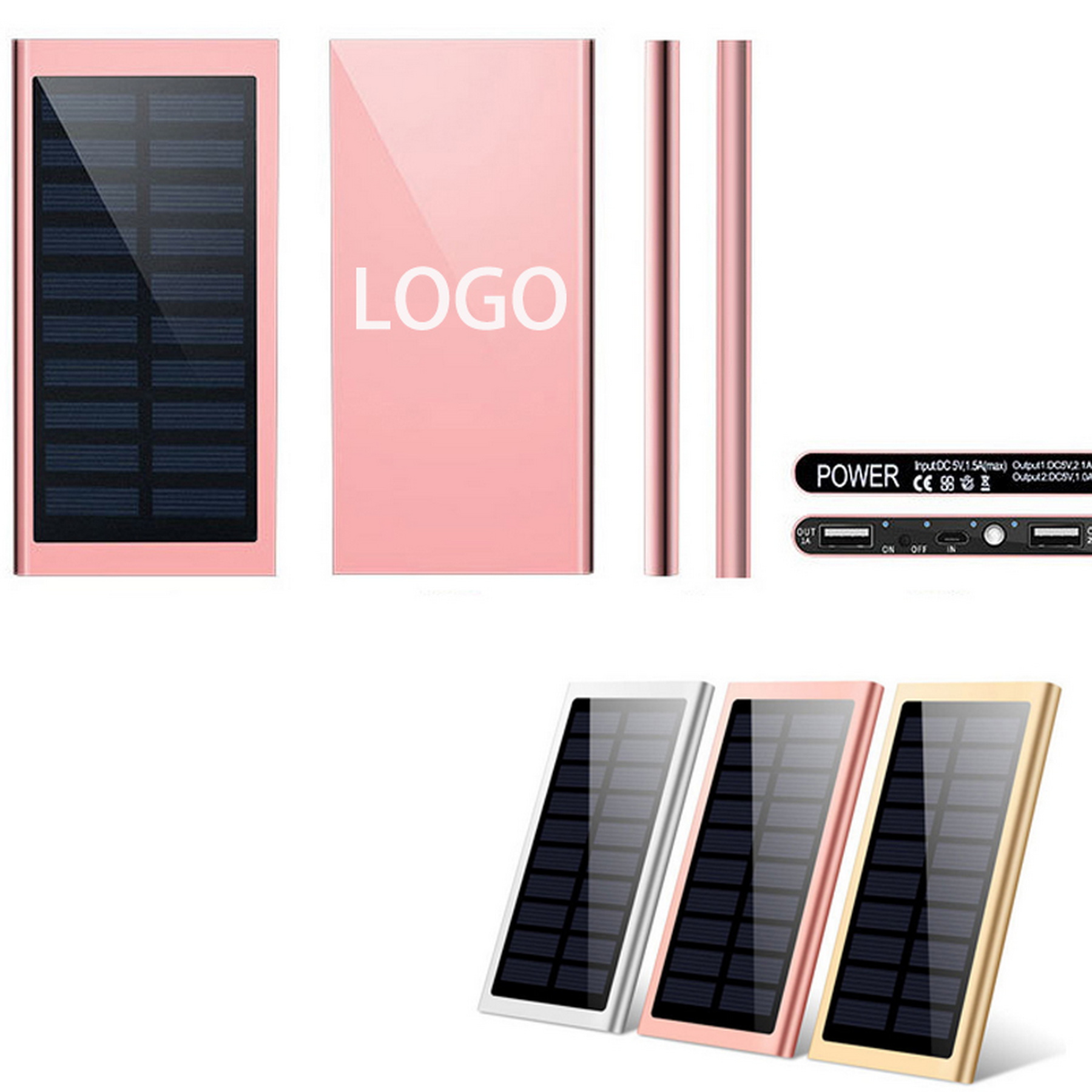 20,000 mah Cell Charger Mobile Smartphone Solar Power Bank  
