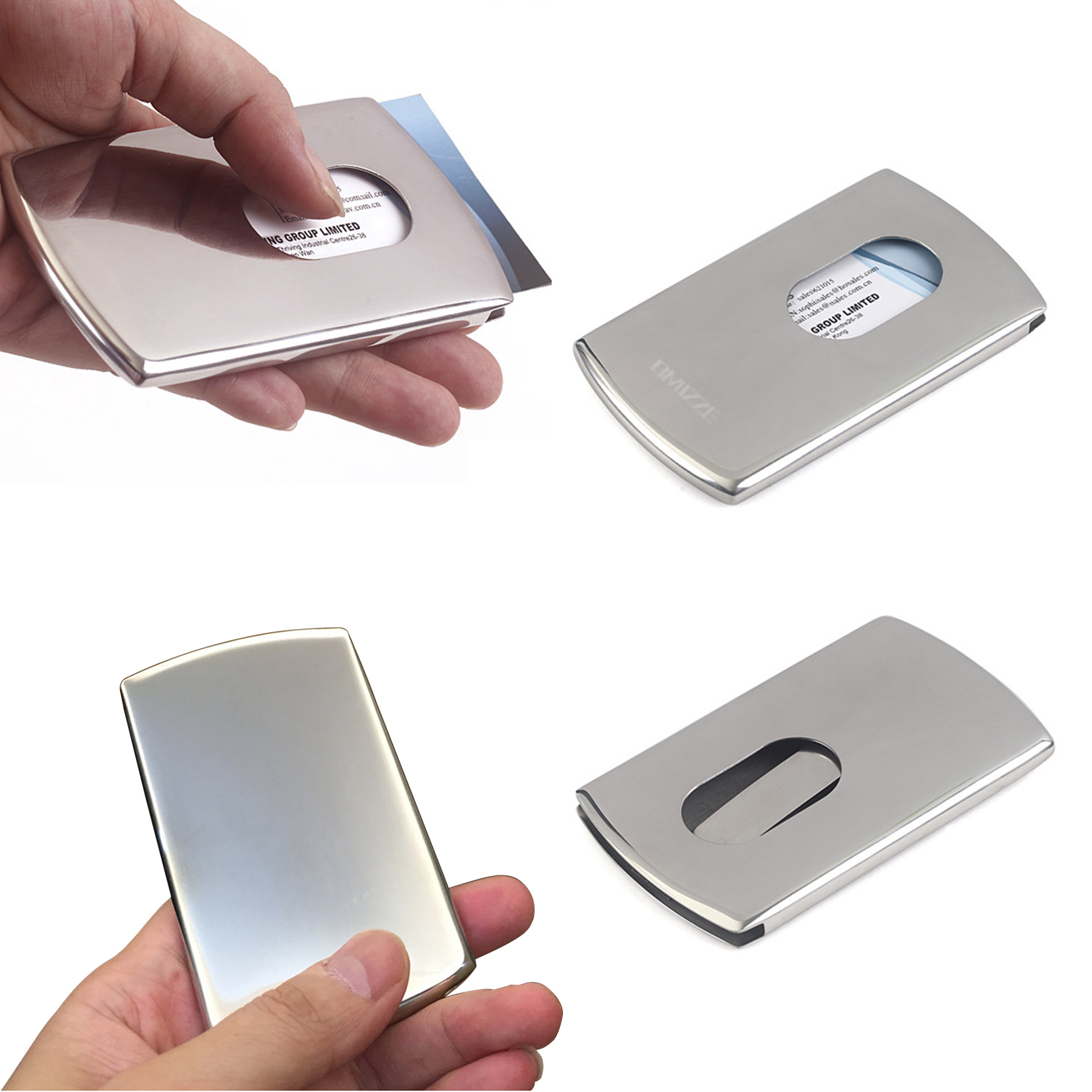 Slim Business Card Stainless Steel Card Holder Case 
