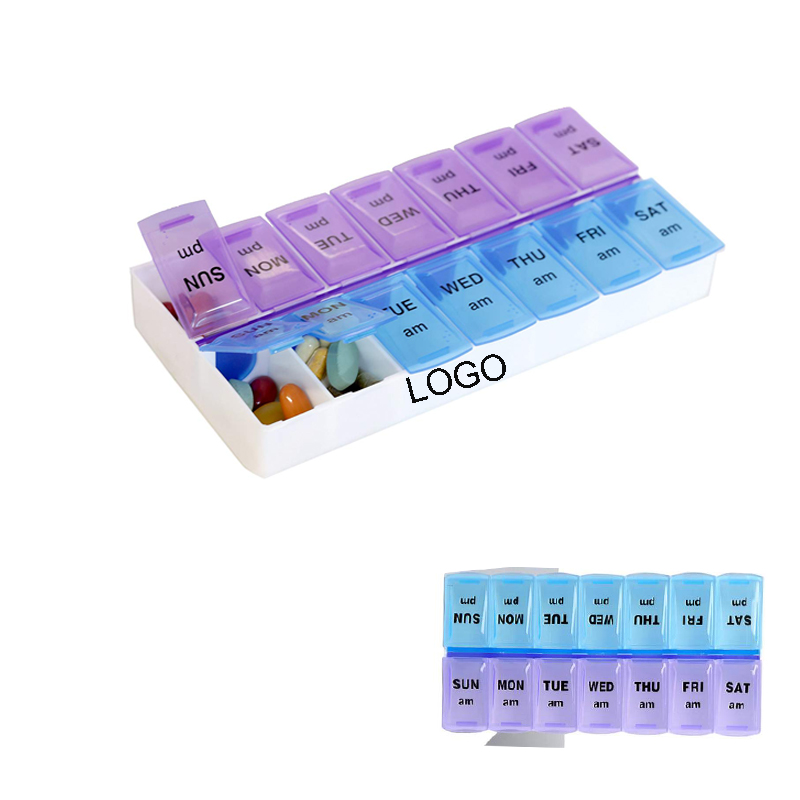 14 Compartments Pill Organizer Box Portable Medicine Box