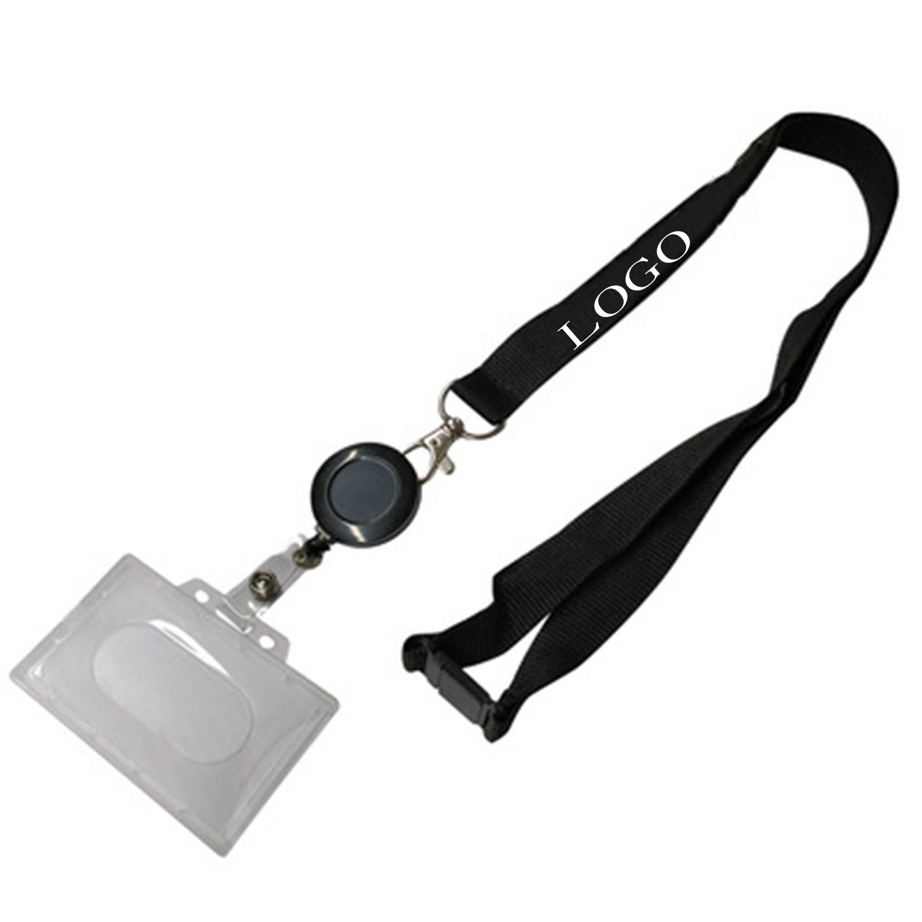 Black Breakaway Lanyard & Retractable Badge Reel