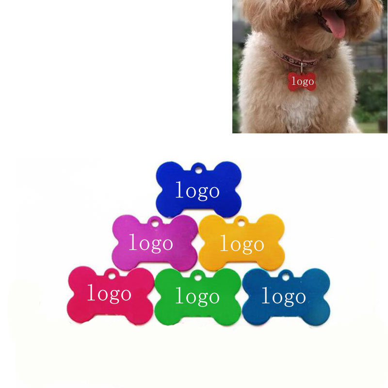 Bone Shaped Aluminum Pet Dog ID Tag