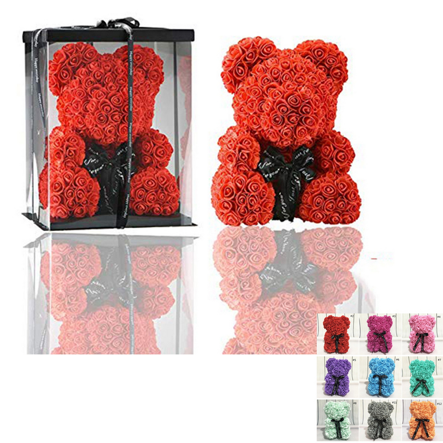 Kicpot Teddy Hug Bear Eternal Rose Immortal Rose Flower Bear