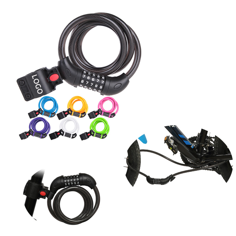 Bicycle Digit Code Anti-theft Lock Universal Bicycle Bike Cycling Security  Spiral Cable Lock 120cm