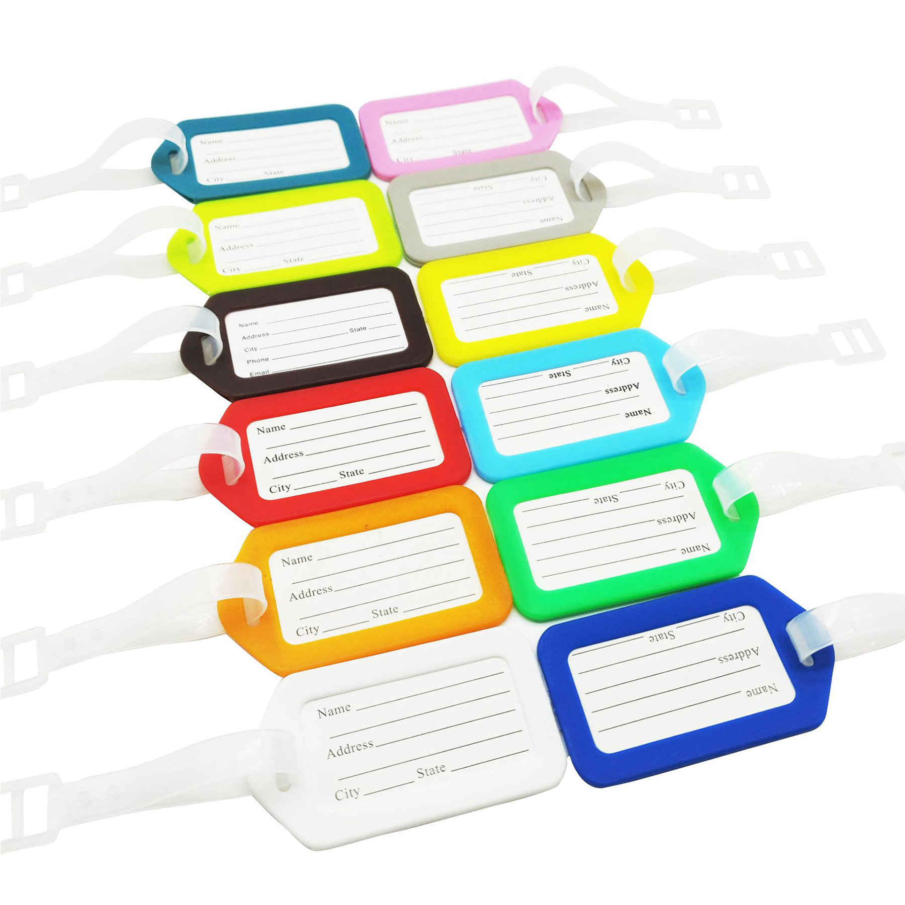  Plastic Baggage Label Suitcase Name Address Tags Card