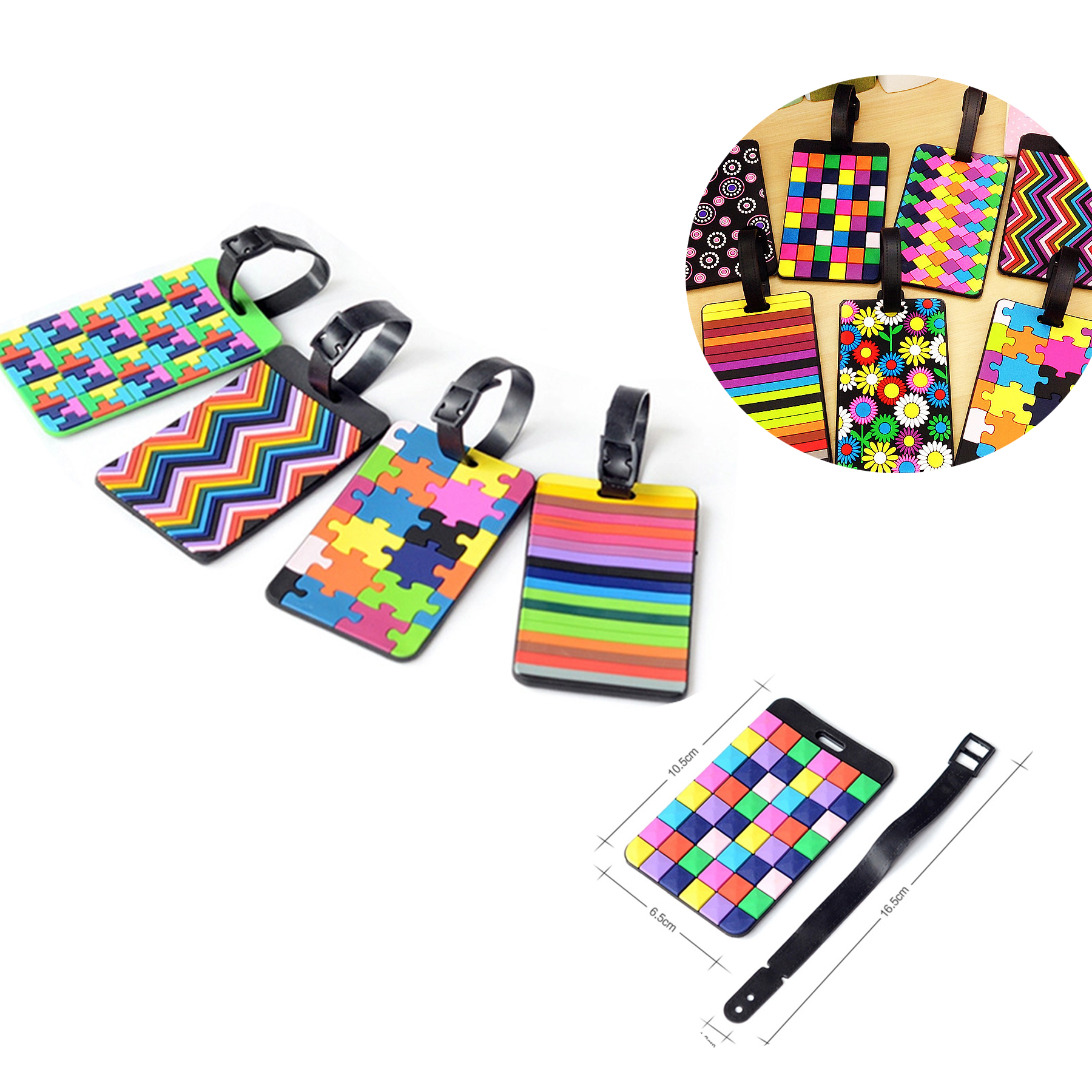 Tetris Luggage Tag W/ Strap